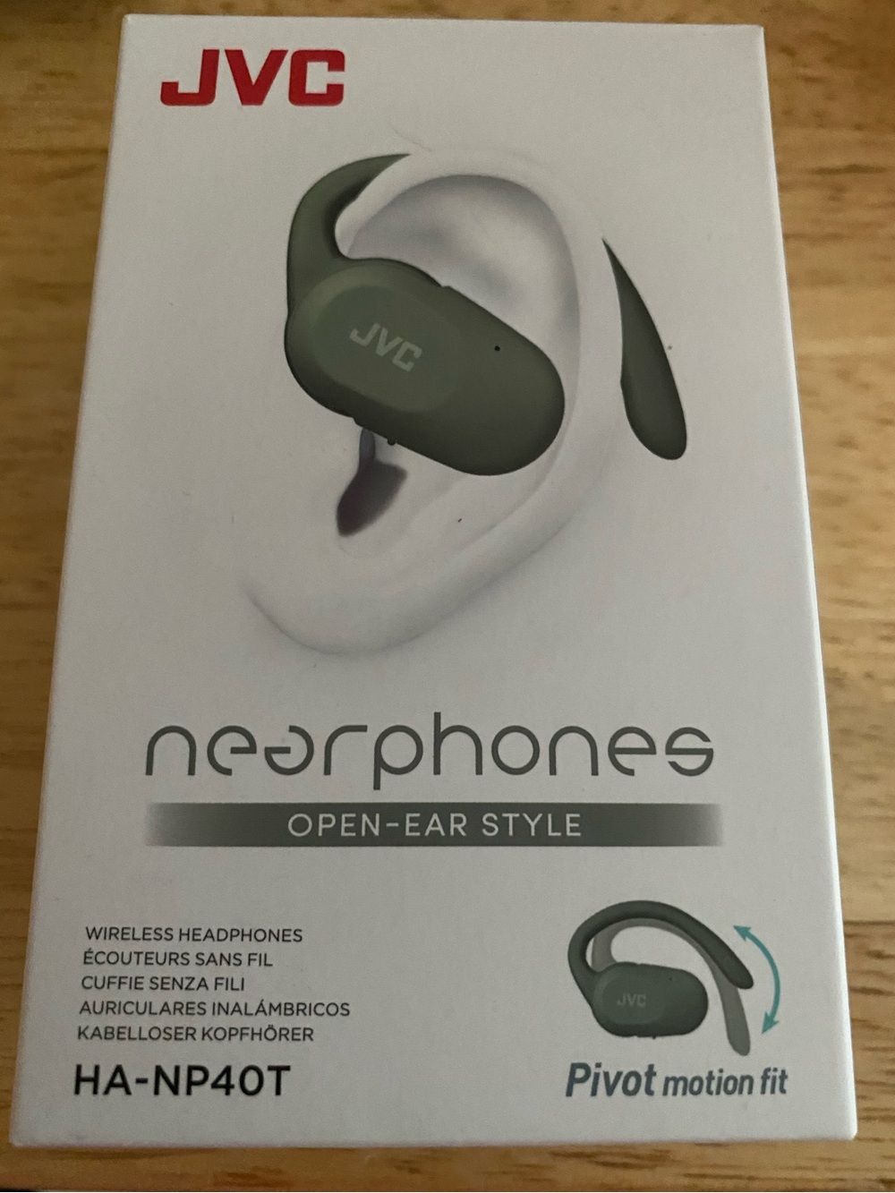 NWT JVC Nearphones Open-Ear Pivot Motion  Wireless Headphones Green HA-NP40T